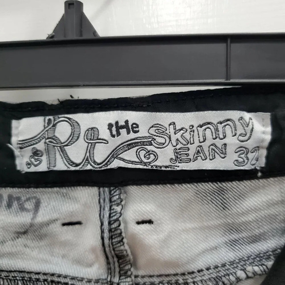 RT Denim The Skinny Jean Woman's Gray Black Tie Dye Acid Print Pants Plus Sz 32 - Picture 6 of 10